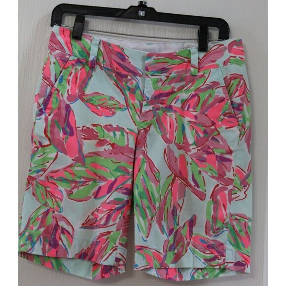 Lilly Pulitzer Size 2 The Chipper Shorts 10” Floral Pockets 100% Cotton - Picture 1 of 6